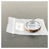 Pono Koa Wood Inlay & Polished Tungsten Ring Sz10