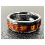 Pono Woodworks Koa Wood Inlay Tungsten Ring