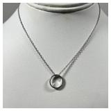 Avon Sterling Silver Ring Pendant Necklace