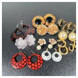 10 Pairs Vintage Statement Fashion Earrings