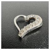Sterling Silver Cubic Zirconia Heart Pendant
