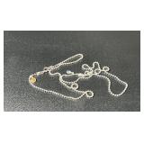 Sterling Silver 925 Italy Ball Chain Anklet Set