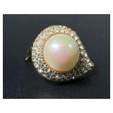 Vintage Christian Dior Pearl & Rhinestone Earring