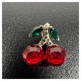 Sterling Silver & Crystal Cherry Pendant