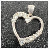 Sterling Silver & Cubic Zirconia Heart Pendant