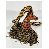 Leather Giraffe Head Tassel Curtain Tieback Cord