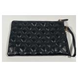Anne Klein Black Quilted Vegan Leather Wristlet