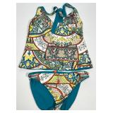 Becca by Rebecca Virtue Teal Tile Print Tankini