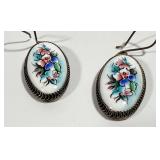 VTG Russian Hand Painted Floral Porcelain Drop