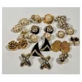 Vintage Mixed Fashion Enamel & Faux Pearl Earring