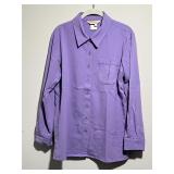 Norm Thompson Purple Rayon Blend Button Down Shirt