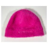 Bebe Hot Pink Angora Blend Logo Embroidered Beanie