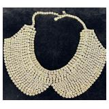 Weiss Vintage Clear Rhinestone Bib Collar Necklace