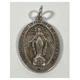 Chapel Sterling Silver Miraculous Medal Pendant
