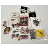 Vintage Patriotic Rhinestone & Souvenir Pin Lot