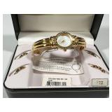 Jacques Laurent Paris Gold Tone Bangle Watch Set
