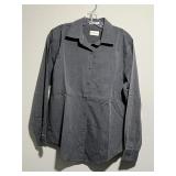Norm Thompson Gray Cotton Blend Long Sleeve Shirt