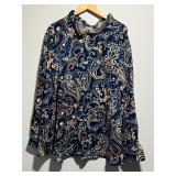 Mainstreet Blues Paisley Polyester Blouse Size 5X