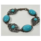 Danecraft Sterling Silver & Turquoise Bracelet