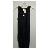 Arden B Black Ruched Tunic & Clear Stone Accents