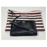 Victoria's Secret Pink Striped & Black Pouches