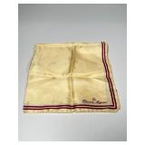 Etienne Aigner Cream Silk Scarf with Red Border