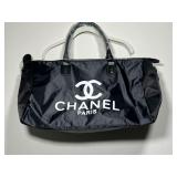 Chanel Black Nylon Makeup Travel Duffel Gym Bag