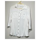 Great Northwest Indigo White Slub Knit Shirt Top