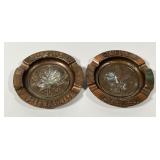 Vintage Copper Canada & Quebec Souvenir Ashtrays