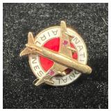 Vintage 10K Gold National Airlines Ruby Pin Lapel