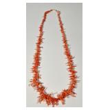 Vintage Orange Coral Branch & Bead Graduated