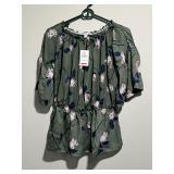 Say What Sea Green Floral Bare Shoulder Blouse