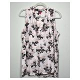 Vince Camuto Pink Floral Leaf Sleeveless Blouse