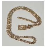 VTG Gold-Tone Clear Rhinestone Double Strand Belt