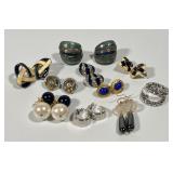 Vintage Mixed Enamel & Faux Pearl Earring Lot