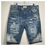 Smoke Rise Blue Distressed Denim Shorts Size 36