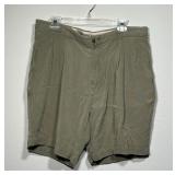 Tommy Bahama Green 100% Silk Pleated Relax Shorts