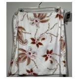 Mossimo White Paisley Print Stretch Jersey Skirt