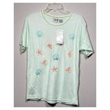 Keneth too! Mint Green Cotton Blend Sea Life Top