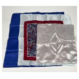 Collection of Four Hand Rolled Silk Pocket Squares