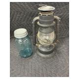 Blue jar and Lantern