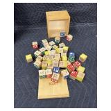 Wooden box of blocks