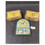 1920s Wind Up Clock & Cigar Boxes