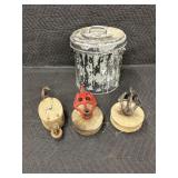 3 Antique Pulleys and Ash Bucket