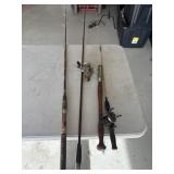 Antique fishing poles