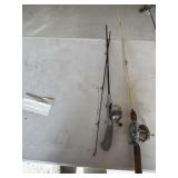 Antique fishing poles