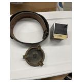 Brass ashtray, Gun Belt, Weather Radio