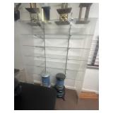 6 Glass shelves with metal brackets. 4 ft long.