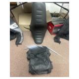 Black Leather motorcycle seat and leather