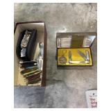 Knives- box of old knives and 100th anniversary